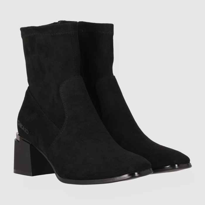 Botines de Tejido - Negro - Tacón: 6 cm