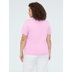 Fiorella Rubino - Camiseta de algodón mood college - Rosa