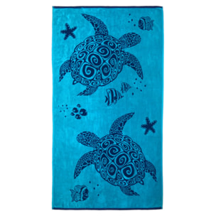 Serviette de plage éponge velours Jacquard - Osa - 90x170cm - 400g/m²