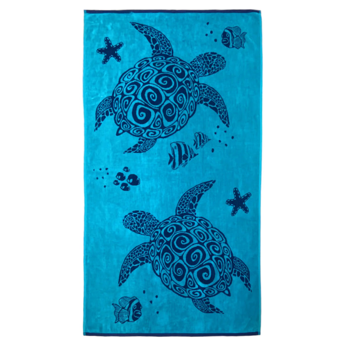 Serviette de plage éponge velours Jacquard - Osa - 90x170cm - 400g/m²