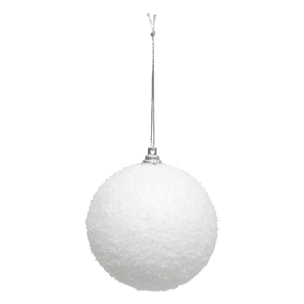 Lot de 8 boules neige D.8cm polystyrène blanc