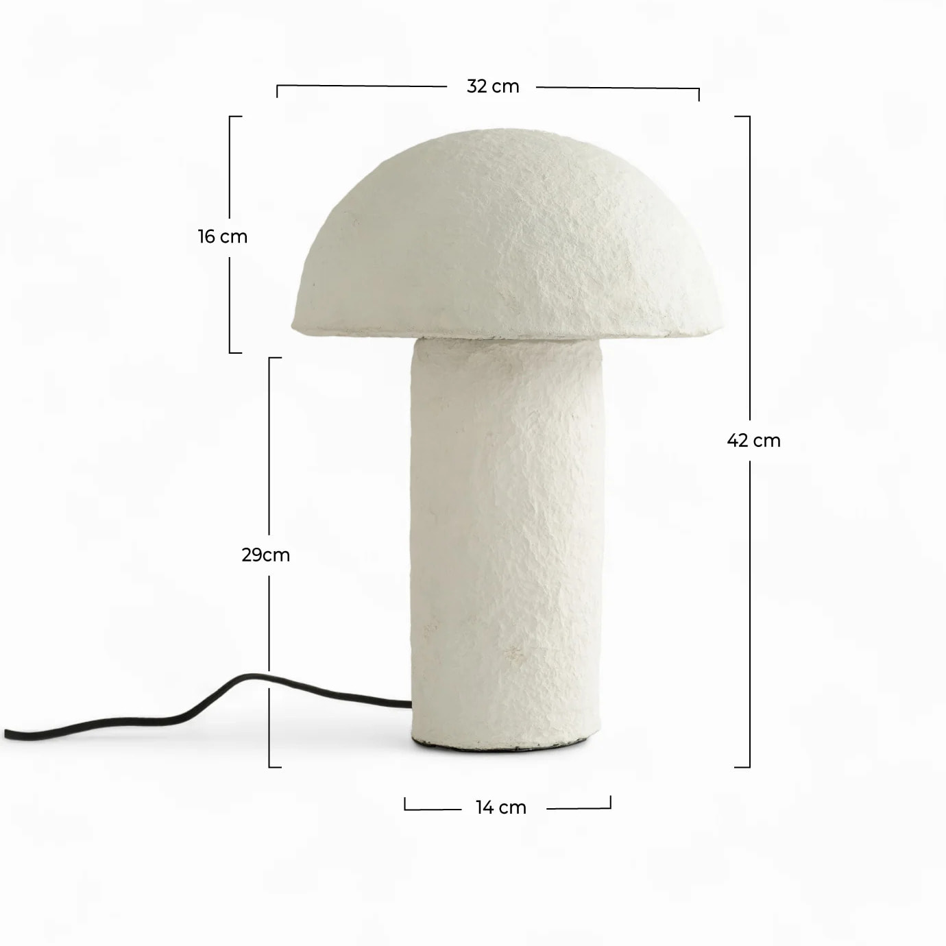 Lampe champignon en papier blanc - Poesia