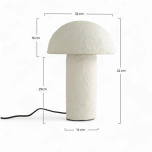 Lampe champignon en papier blanc - Poesia