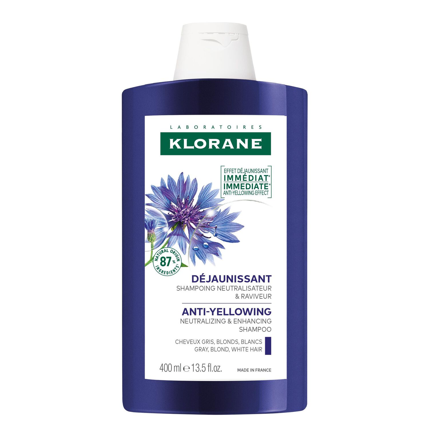 Centaurée Bio  - Shampoing Déjaunissant - Cheveux Gris Blonds