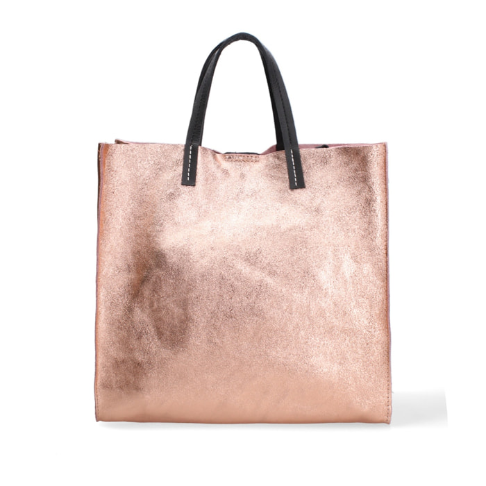 Borsa a mano da donna Made in Italy - Modello Ereva - 100% pelle - 34.5 x 32.0 x 17.0 cm