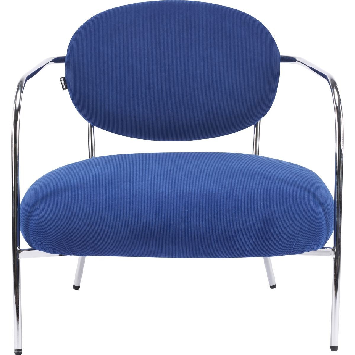 Fauteuil en velours côtelé et piètement chromé - LEON