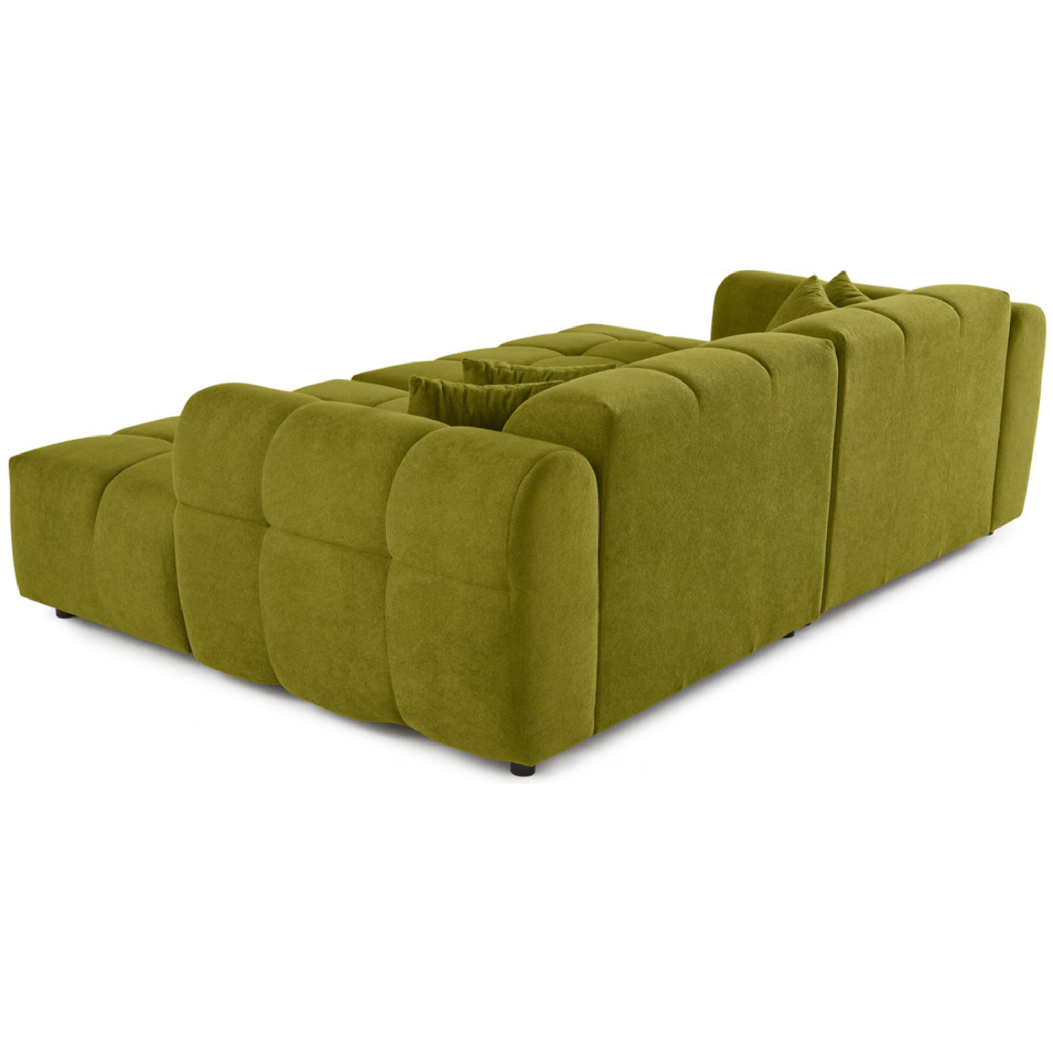 Ray - canapé droit 4 places avec double méridienne - assise profonde - en tissu texturé - Vert