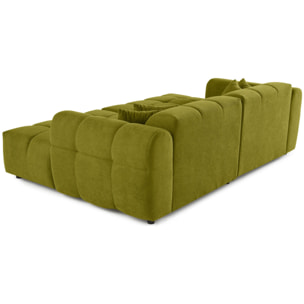 Ray - canapé droit 4 places avec double méridienne - assise profonde - en tissu texturé - Vert