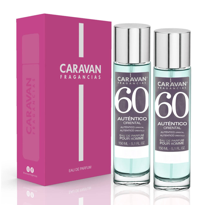 Caravan fragancias - caja de regalo con 2 perfumes nº60 de 150 ml, para hombre