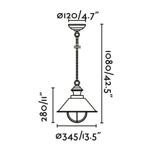 NÁUTICA-1G Lampe suspension rouille