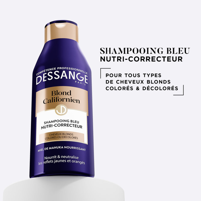 Dessange Blond Californien Coffret Shampooing Bleu Nutri-Correcteur 250ml Lot de 3