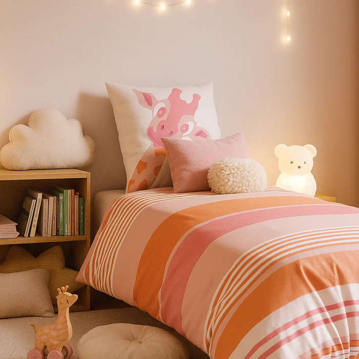 Parure De Housse De Couette 100% Coton 2pcs Louma - Blush