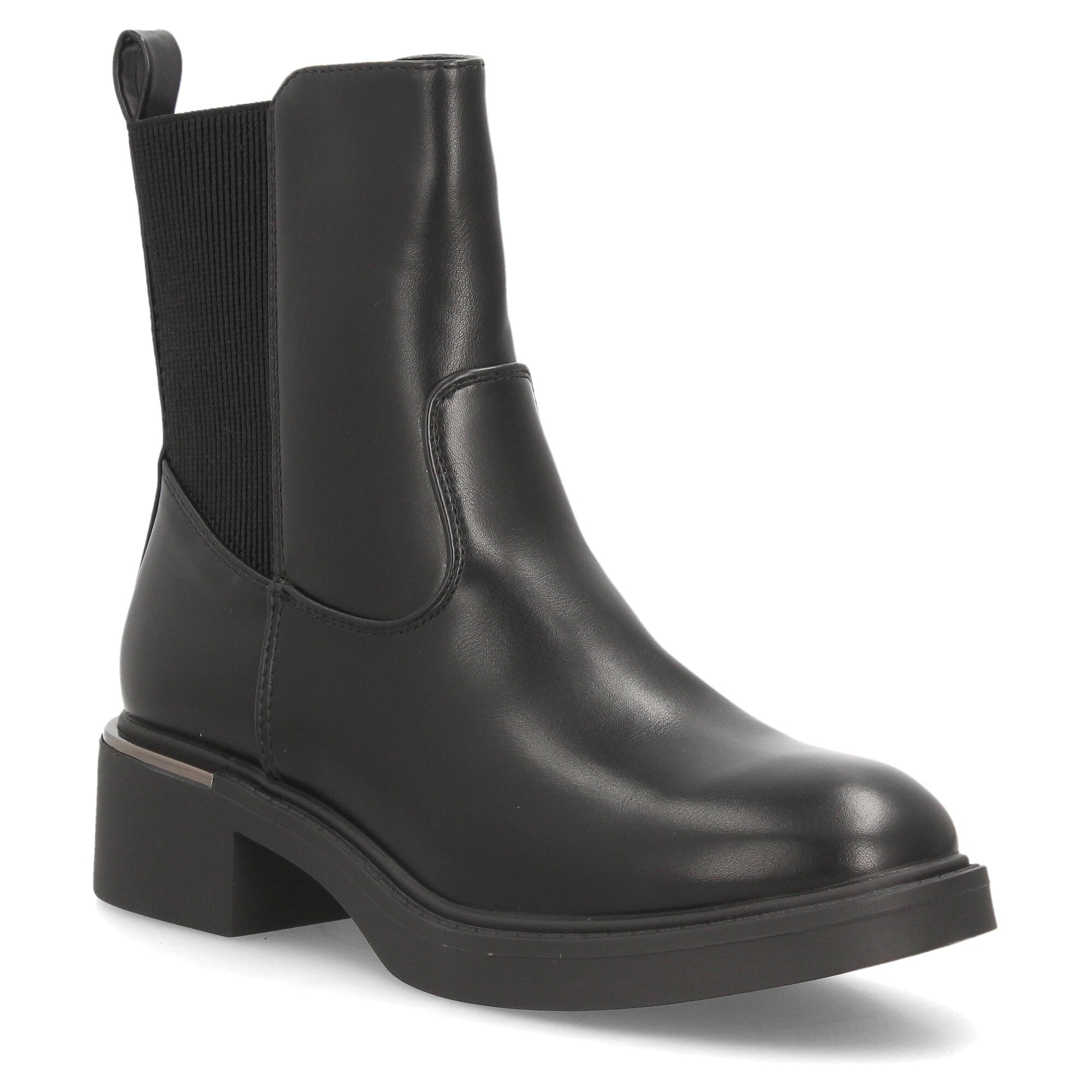 Botines Chelsea de mujer con tacón y detalle metálico