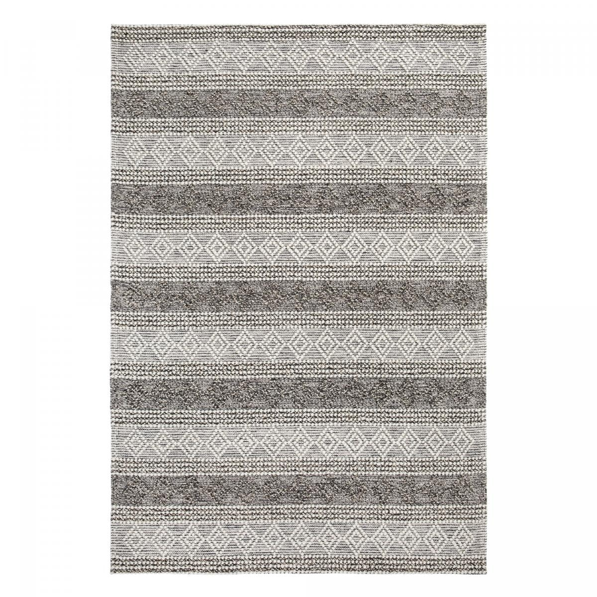 Tapis salon et chambre tissé en laine motif ethnique NIJO