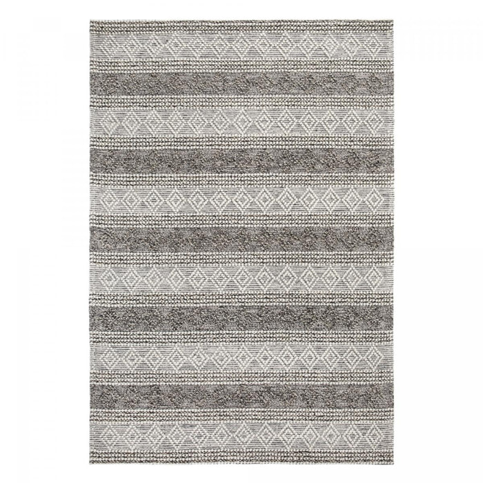 Tapis salon et chambre tissé en laine motif ethnique NIJO