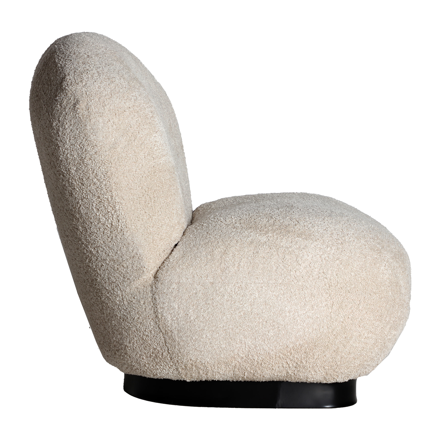 Sillón de algodón bouclé en color blanco
