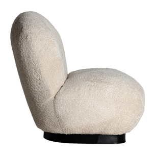 Sillón de algodón bouclé en color blanco
