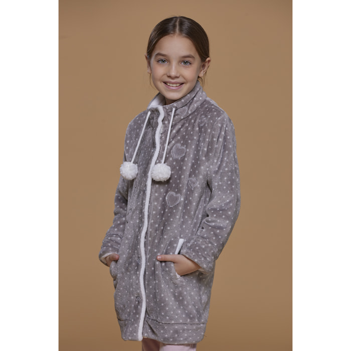 Vestaglia bambina mela coral fleece Noidinotte