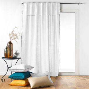 Rideau voilage surfilé passants cachés - Blanc