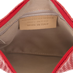 Oleggio Bolso bandolera Mujer.Piel auténtica Gamuza Grabado Espiga