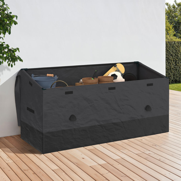 Coffre de jardin avec bâche gris 600L