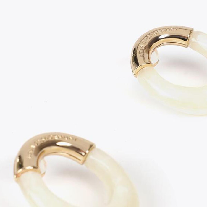 Orecchini ovali metallo e acrilico