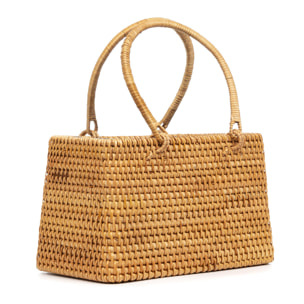 Borsa tote in rattan Volturara.