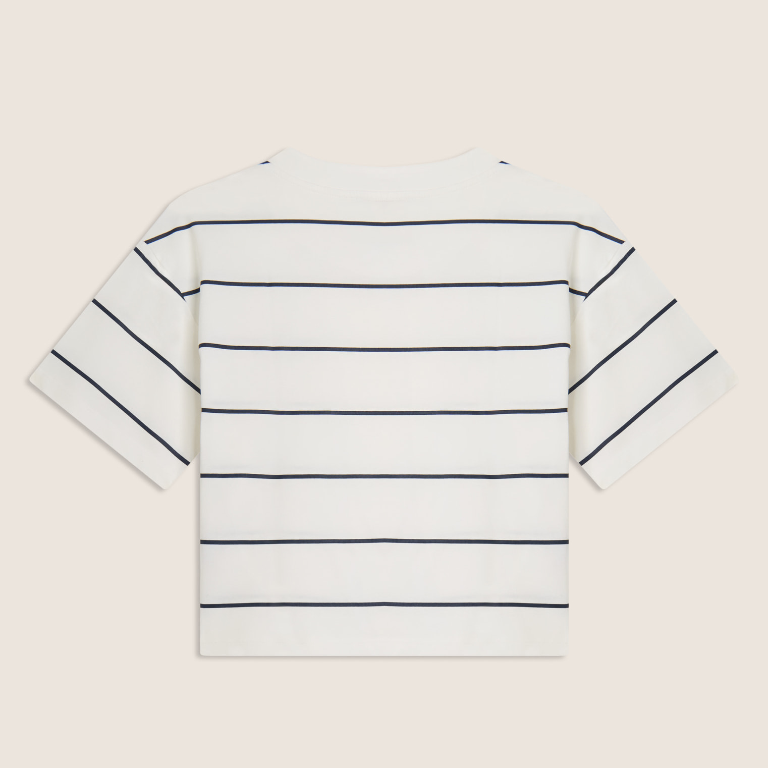 T-shirt Cropped con Maniche ampie e Fantasia a Righe