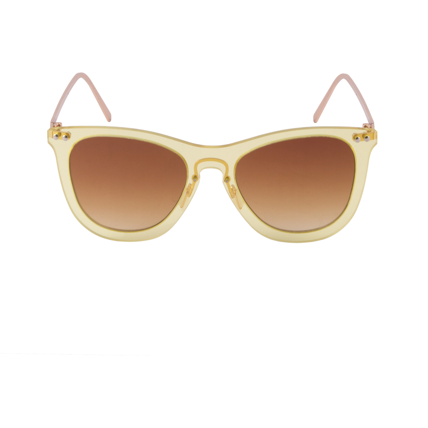 Gafas de sol OCEAN GENOVA - De color amarillo transparente / Marrón degradado y patillas de metal dorado mate