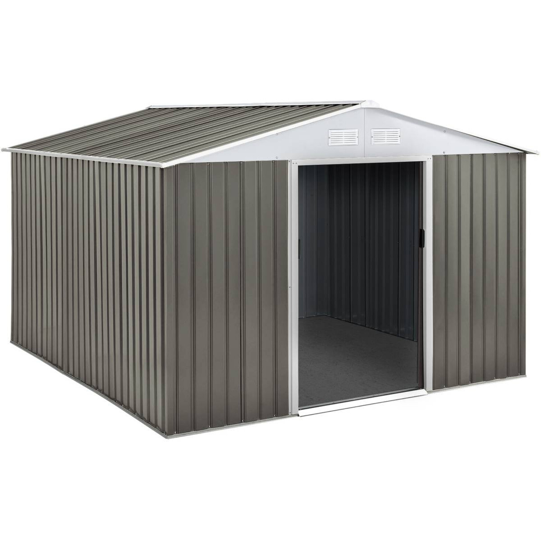 Abri jardin métal "Dallas" - 8,84 m² - Taupe