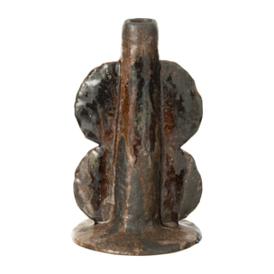 J-Line vase Naga Smal - céramique - noir/brun - 20 cm de hauteur