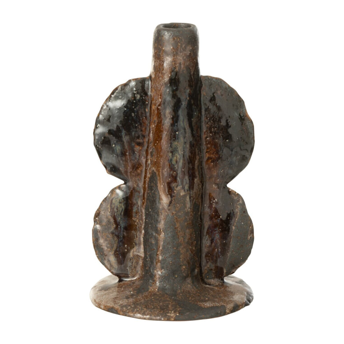 J-Line vase Naga Smal - céramique - noir/brun - 20 cm de hauteur