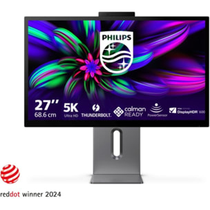Ecran PC 5K PHILIPS Brillance 27E3U7903 27p IPS 5K HDR600 DCI P3 Thunderbolt4 RJ45 HDMI USB-C 96W KVM