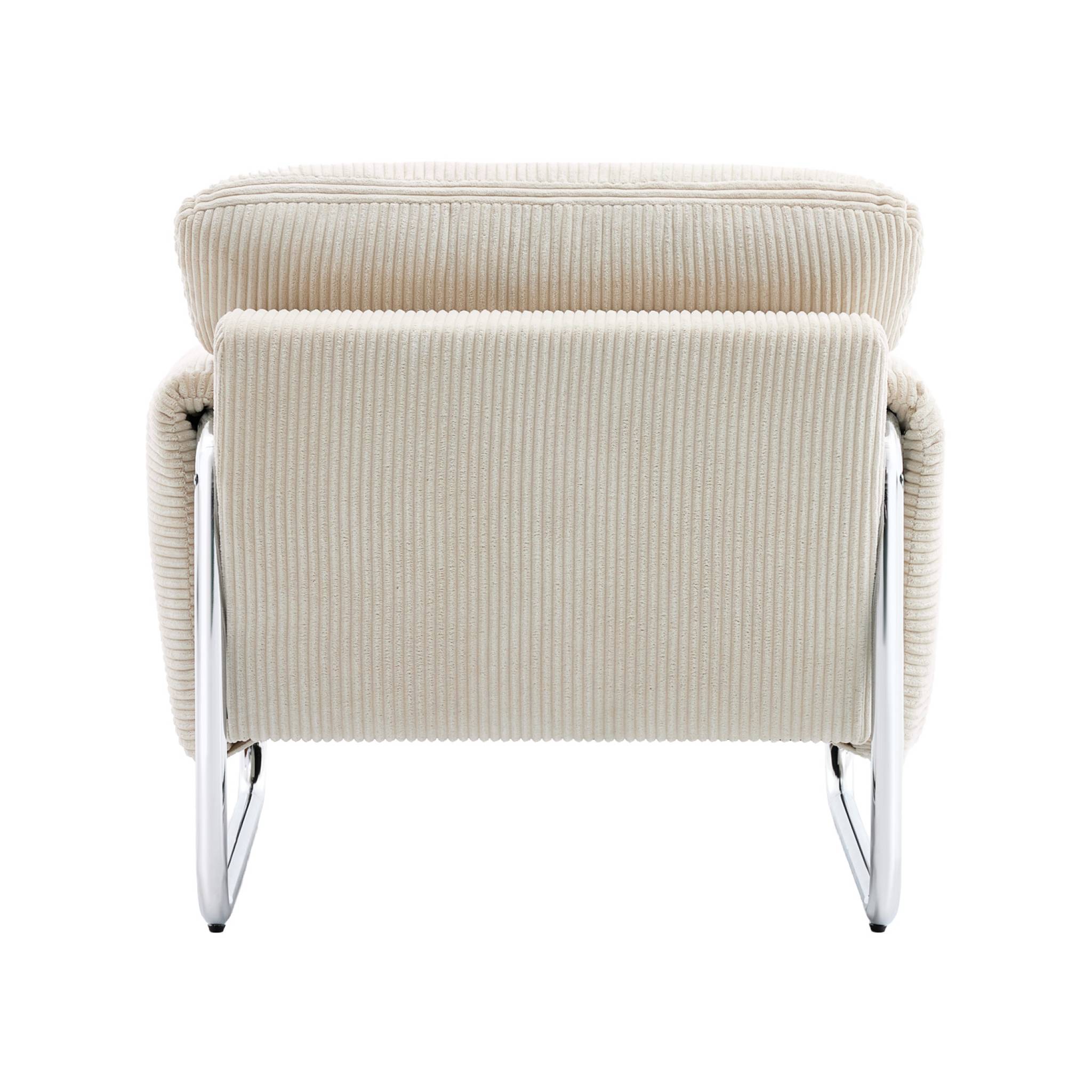 Fauteuil vintage velours côtelé armature chromée VINTAGE