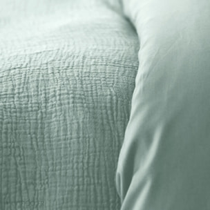 Parure housse de couette 100% gaze de coton gris