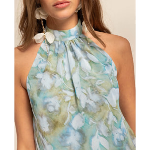 Blusa de mujer halter con lazada