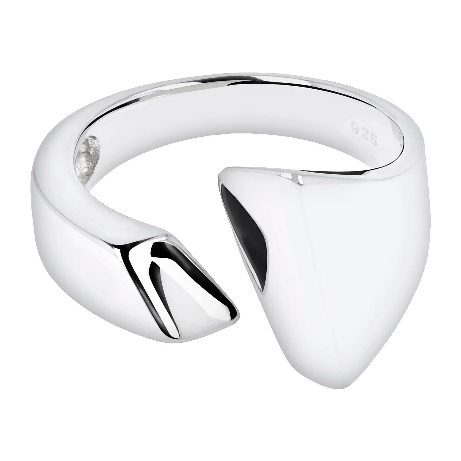 Anello Contrarié Superficie Lucida in Argento 925 placcato Platino