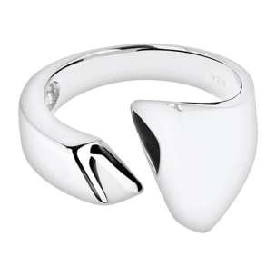 Anello Contrarié Superficie Lucida in Argento 925 placcato Platino