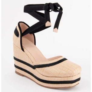 Alpargata De Cuña - Beige - Altura: 10 Cm