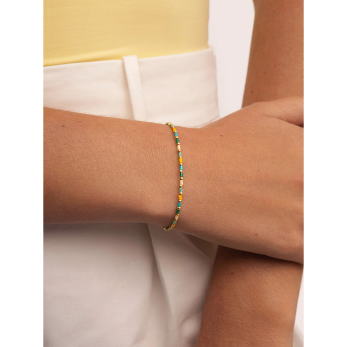 Pulsera Summer Colors Acero Baño Oro