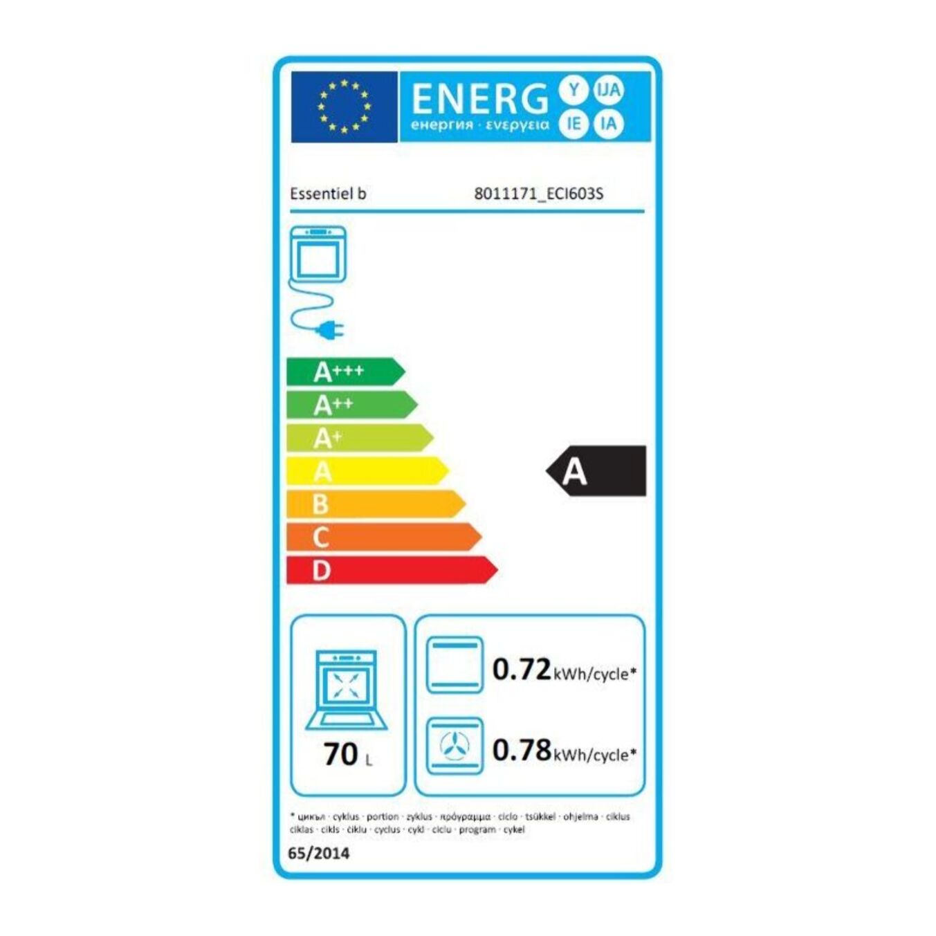 Cuisinière induction ESSENTIELB ECI603s