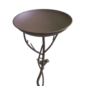 Posacenere in metallo marrone, ramo con uccellino cm37x35h95