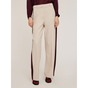 Motivi - Pantalón palazzo con banda lateral - Beige