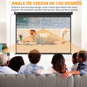 Ecran de projection motorisé home-cinéma format 4:3 84 pouces 171L x 130H cm noir
