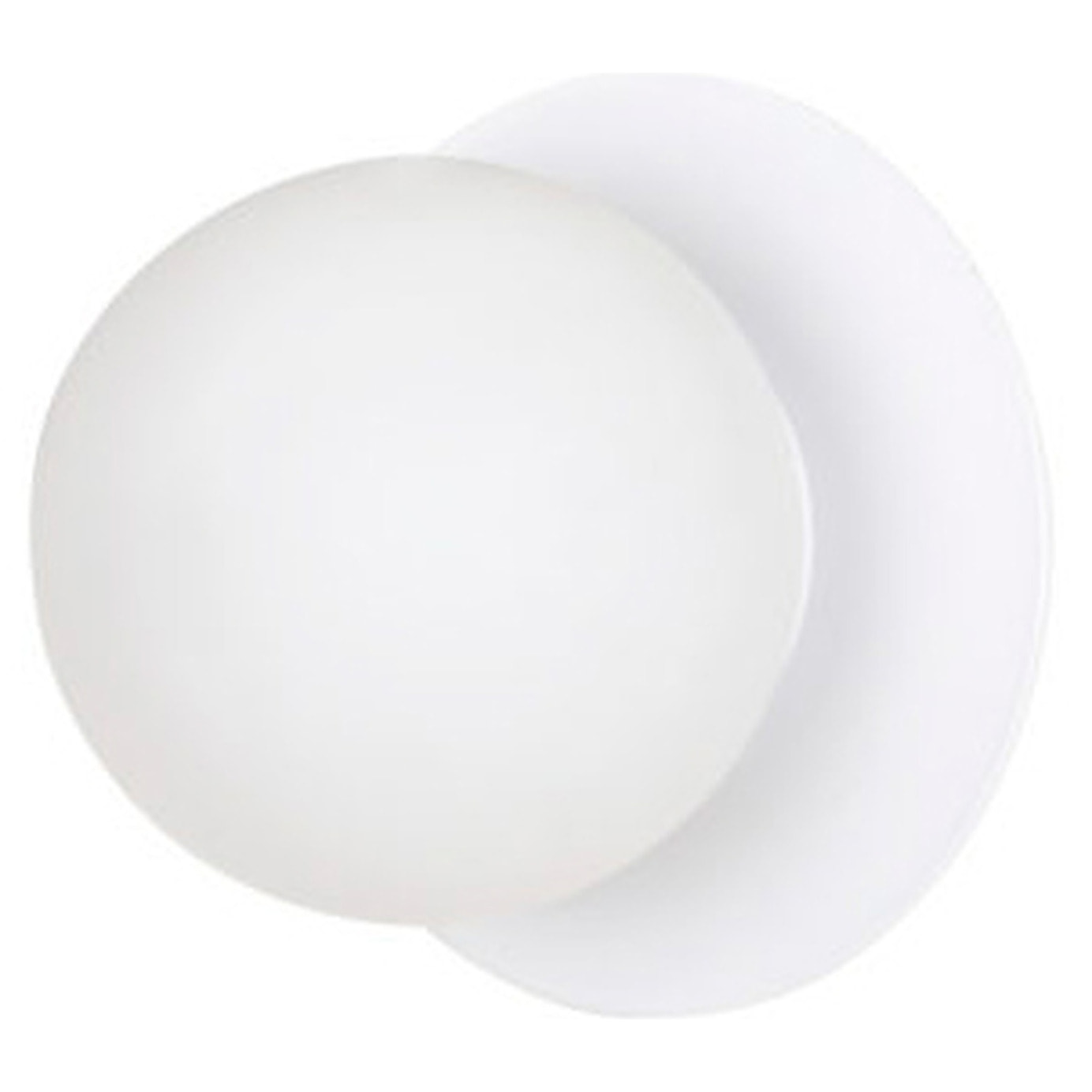 Lampada da parete Minerva in acciaio e vetro bianco