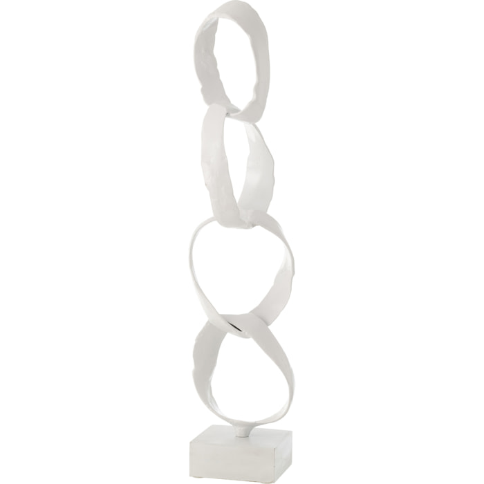 J-Line décoration Anneaux Sur Pied - aluminium - blanc - large