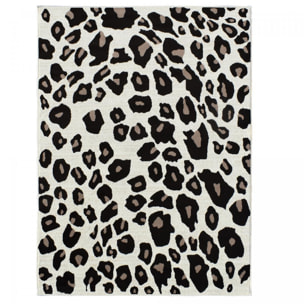 tapis salon fauve Beige et marron motif animalier