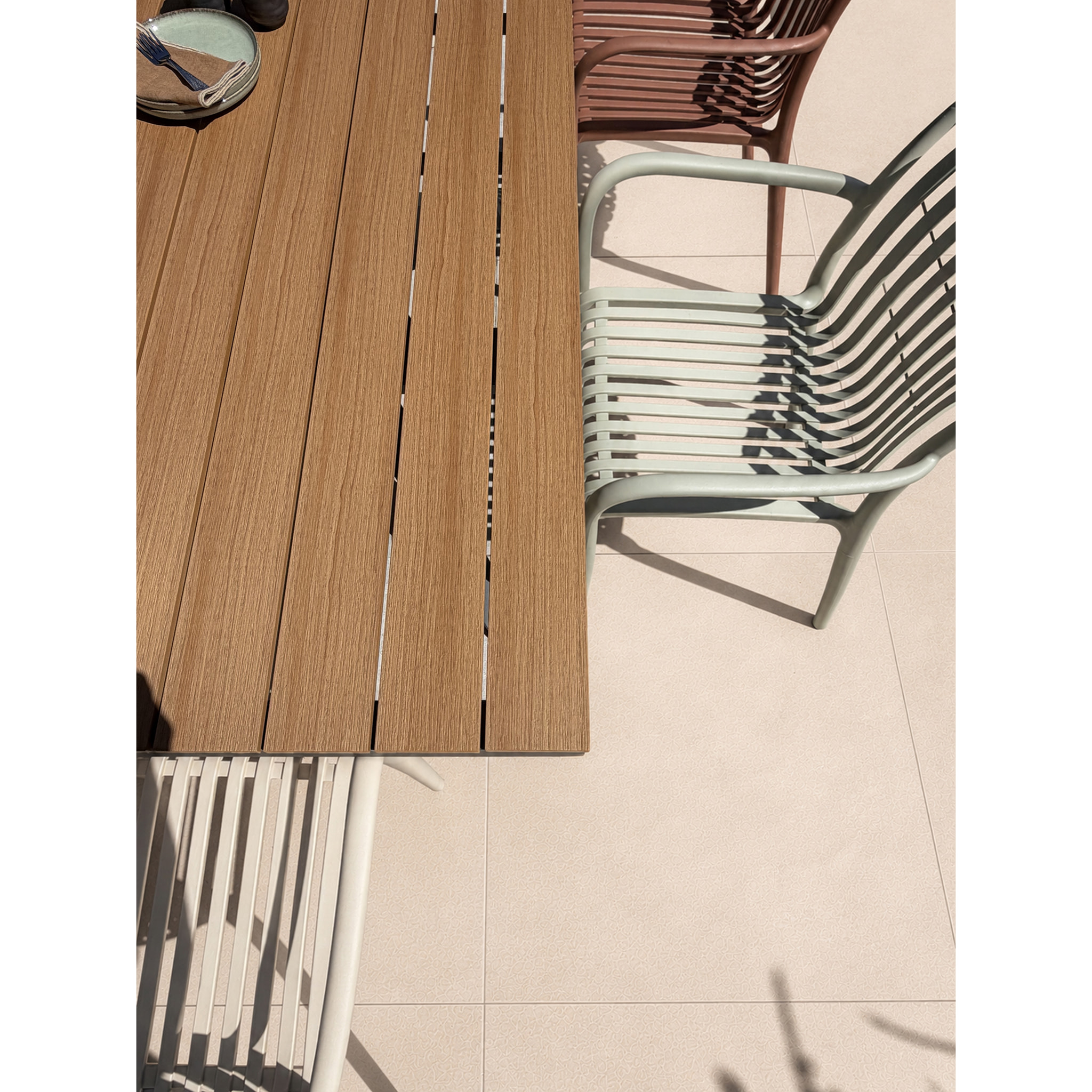 LAMU - Ensemble repas de jardin 6 places en alu