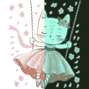 Sticker phosphorescent lumineux - CHAT DANSEUSE