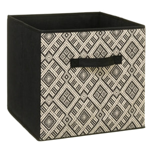 Panier tissu 31x31cm "Mix N' Modul" motif noir et blanc